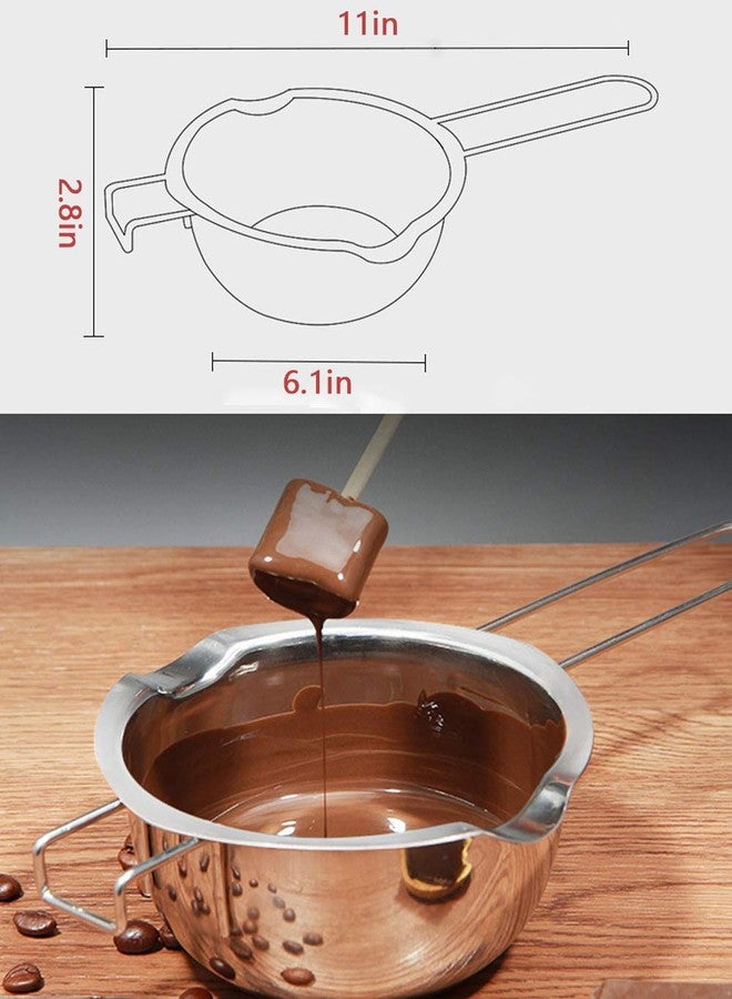 TIYOORTA Stainless Steel Double Boiler Pot, 600ML Updated Melting Pot with Silicone Spatula for Melting Butter,Chocolate, Candy, Cheese and Caramel (Red) - Image 4